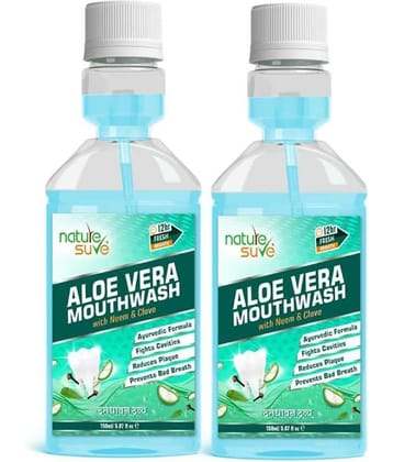 Nature Sure Aloe Vera Mouthwash Liquid Oral Health - 2 Packs (150ml Each) 354 mL