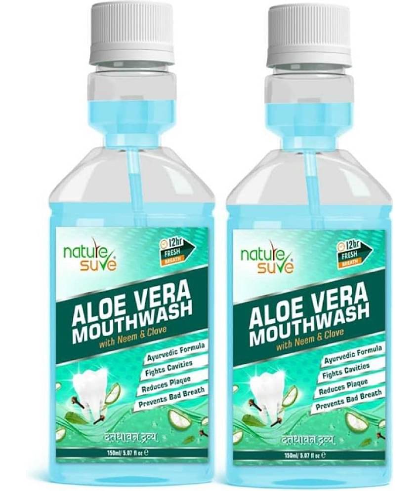 Nature Sure Aloe Vera Mouthwash Liquid Oral Health - 2 Packs (150ml Each) 354 mL