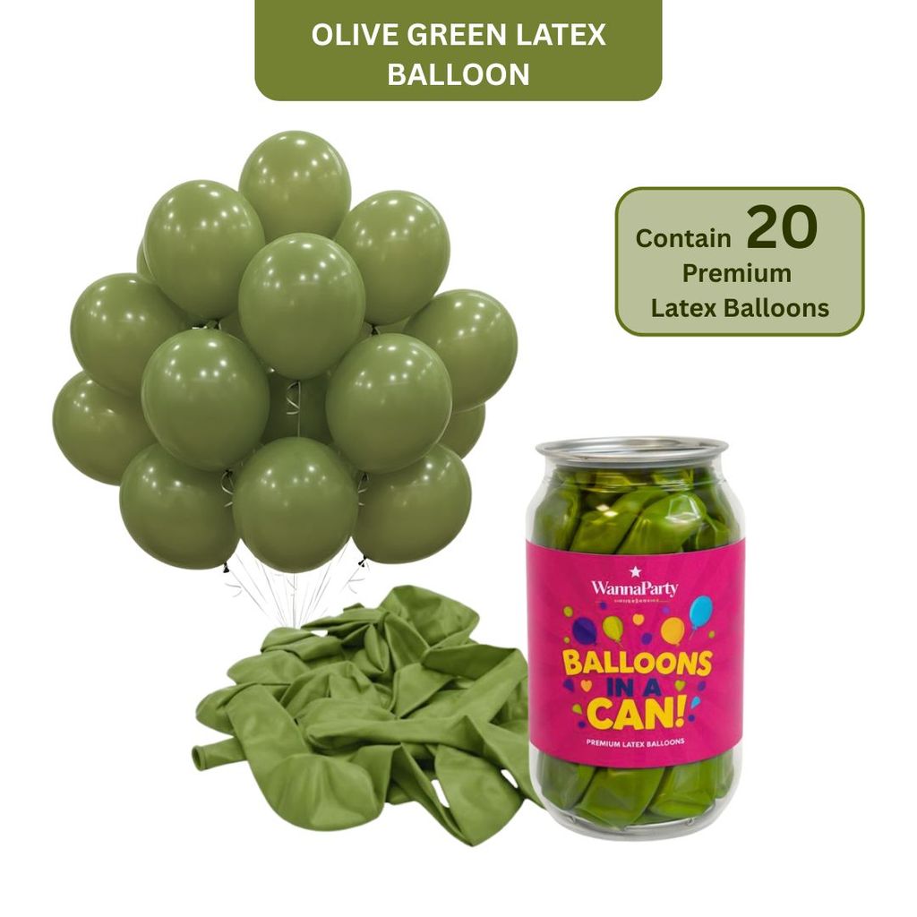 Olive Green Premium Latex Balloons 10" - 20PC - Party and Festive Needs | Buy online on ZillyBuy