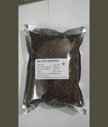 UPPAL SONS - 250 gm Kali Mirch (Peppercorns) (Pack of 1)