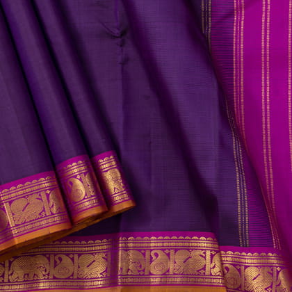 Jamun Purple And Magenta Kanchipuram Silk Saree For Festive Wear PV J 1806
