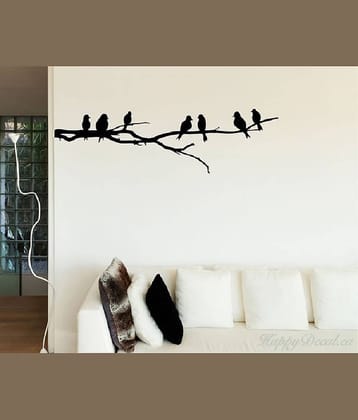Asmi Collection Beautiful Birds On a Tree Branch Wall Sticker ( 30 x 100 cms )