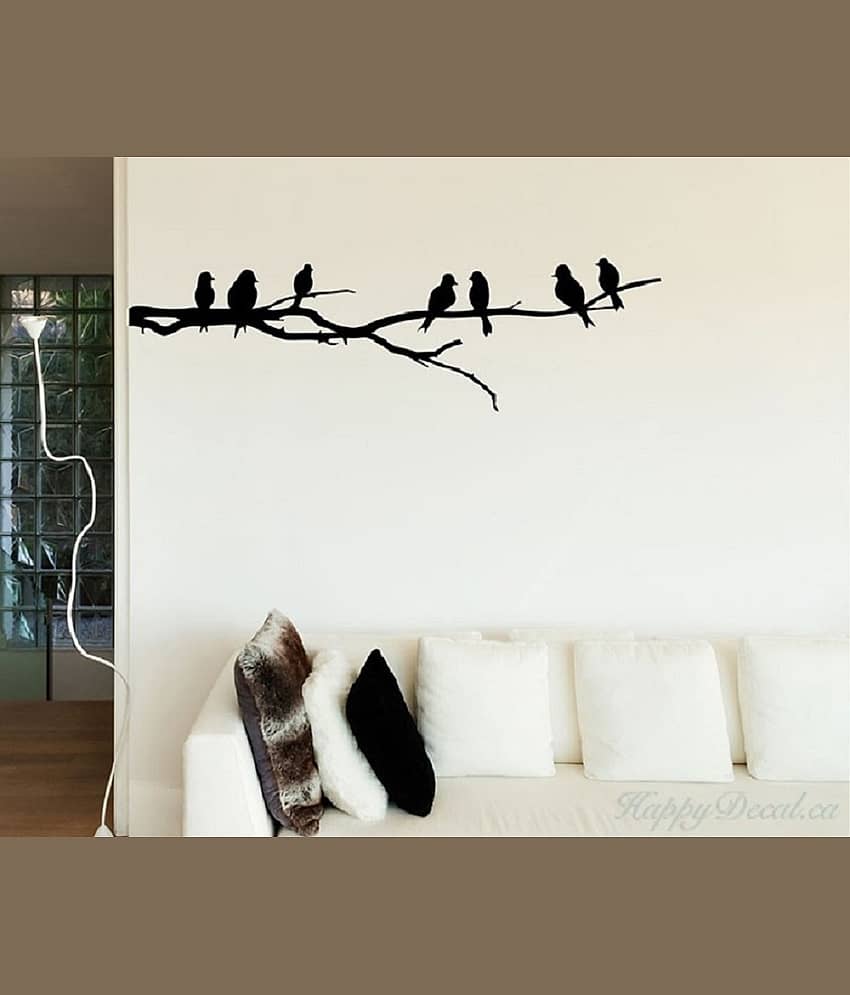 Asmi Collection Beautiful Birds On a Tree Branch Wall Sticker ( 30 x 100 cms )