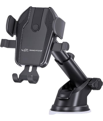 GRAND PITSTOP® Cool Grip C1 Car Windshield/Dashboard Mobile Holder - One Click Locking - Black