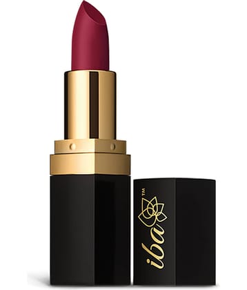 Iba Pure Lips Long Stay Matte Lipstick M09 Berry Punch, 4g , Highly Pigmentated , Long Lasting, (Pack of 1)