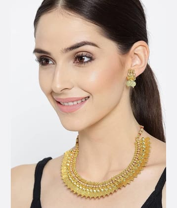 YOUBELLA Golden Copper Necklace Set ( Pack of 1 )