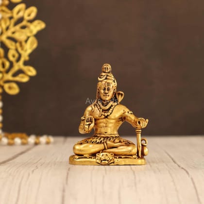 Premium Brass Blessing Lord Shiva Idol - 3 Inch Height