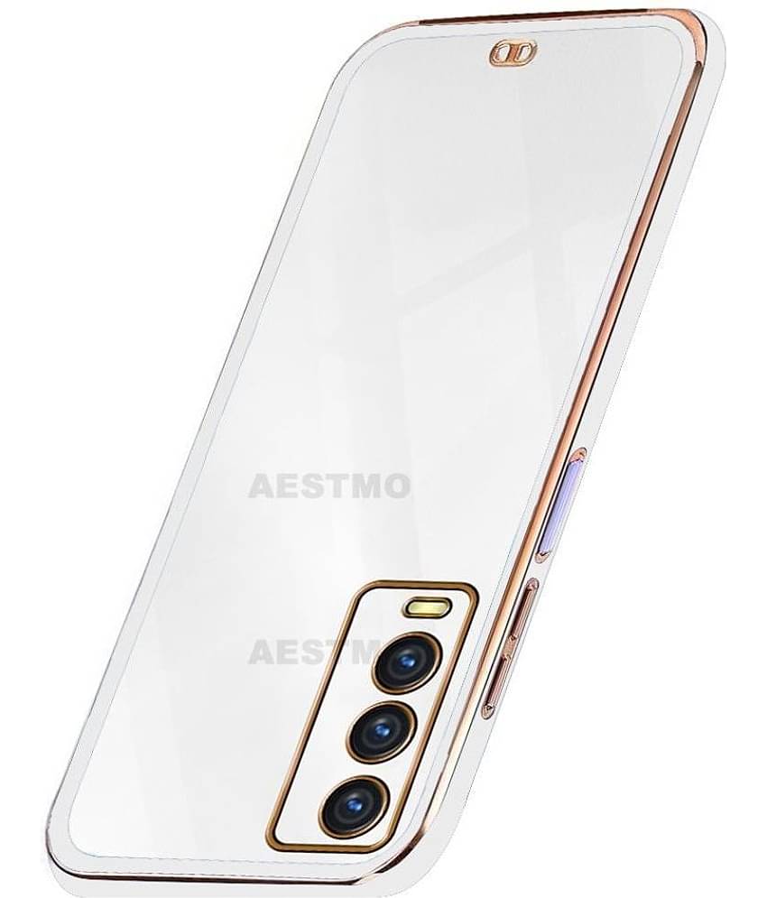 AESTMO - White Silicon Plain Cases Compatible For Vivo Y20 ( Pack of 1 )