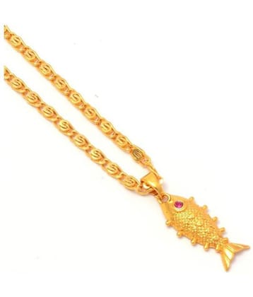 Jewar Mandi New Design Gold Plated Locket/Pendant with Link Chain Daily use for Men, Women & Girls, Boys