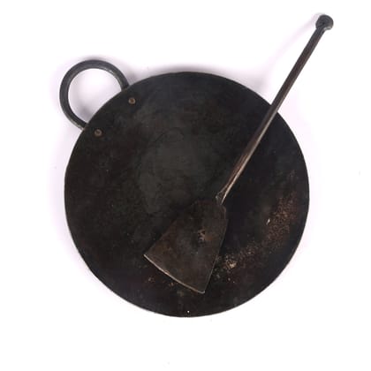 Seasoned Iron Dosa Tawa 10" & Iron Dosa Turner Combo