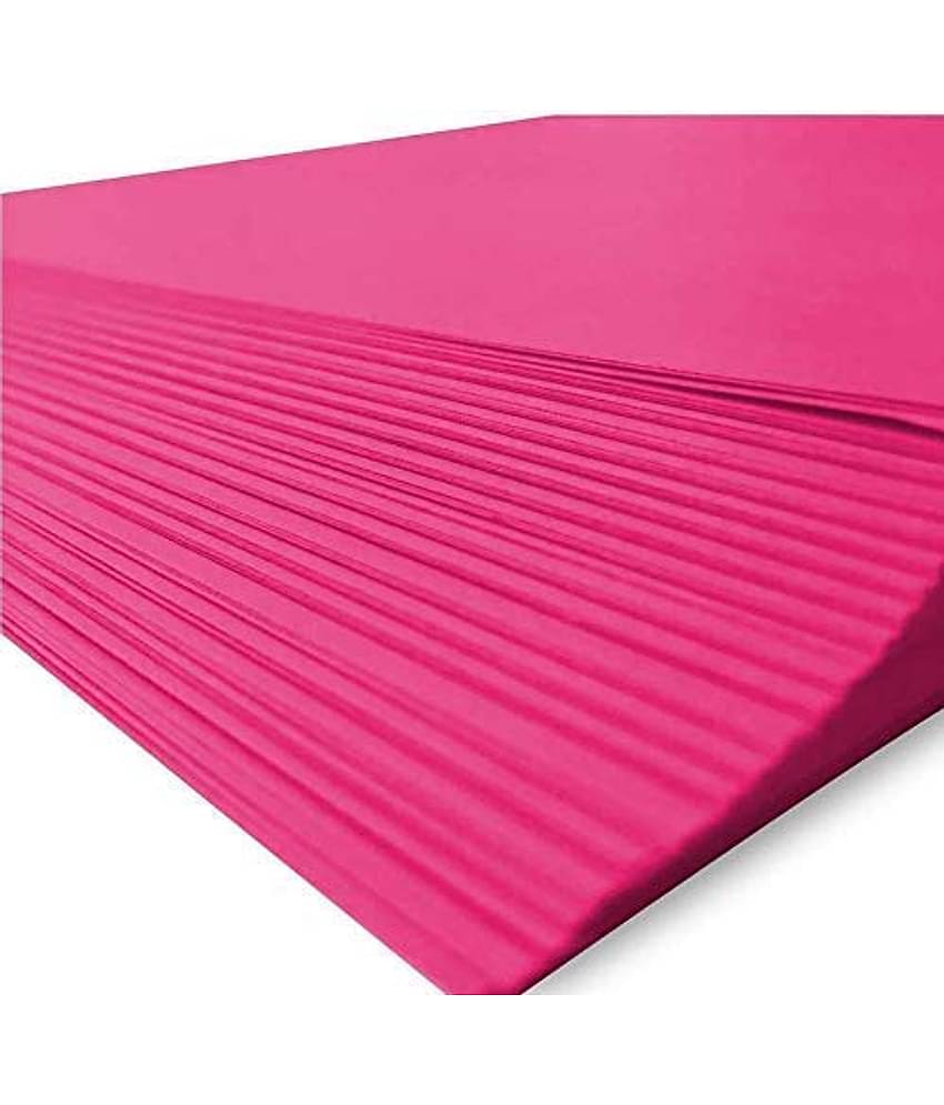 Eclet 40 pcs PINK Sheets (180-240 GSM) Copy Printing Papers/Art and Craft Paper A4 Sheets Double Sided Colored Origami Folding School, Office Stationery (Pink)