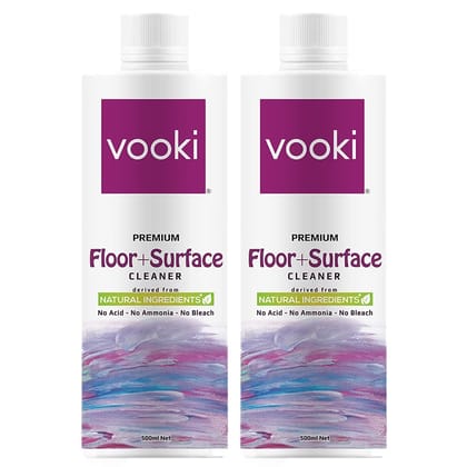 Vooki Ecofriendly Disinfectant Floor & Surface Cleaner, Green Chemistry - 500ml Each (Pack of 2)… Vooki Ecofriendly Disinfectant Floor & Surface Cleaner, Green Chemistry - 500ml Each (Pack of 2)…