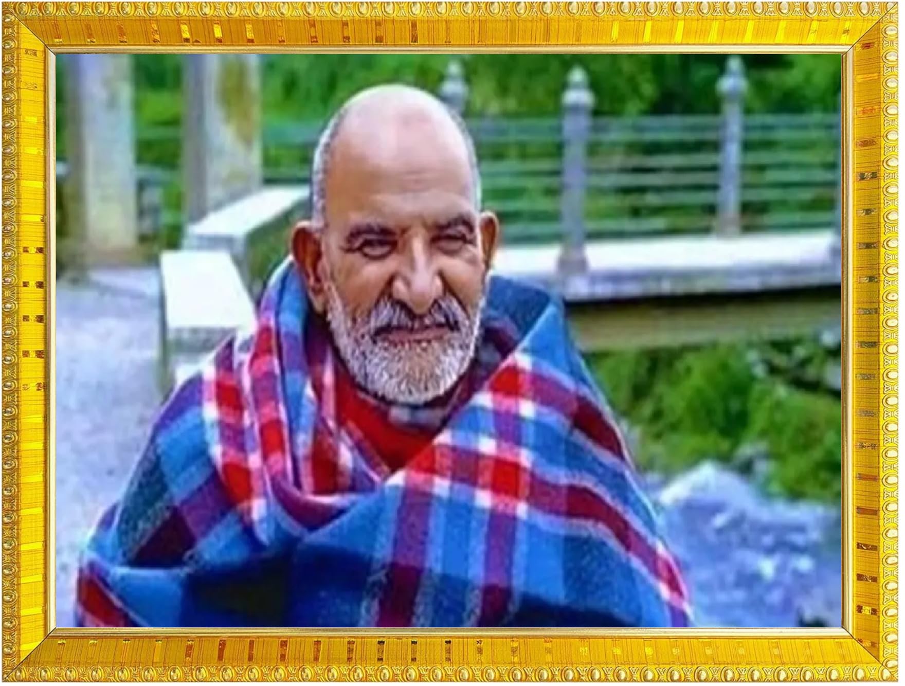 NOKKES Neem Karoli Baba Neev Karori baba Photo Frames Religious Photo frame 5X7 Inch Photo Frame_W17