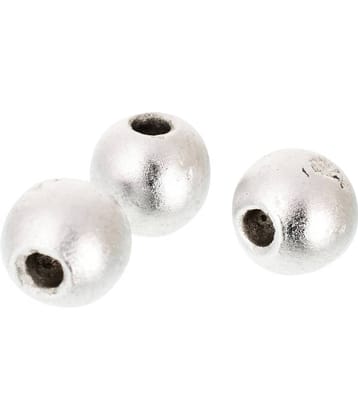 Kesar Zems Mercury Parad Bead (0.07 cm x 0.07 cm x 0.07 cm, Silver, Pack of 3)