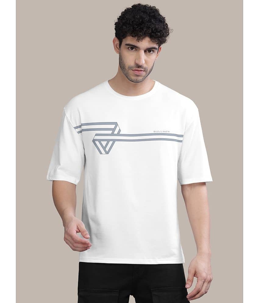 BULLMER Pack of 1 Cotton Blend Oversized Fit Men's T-Shirt ( Orange )