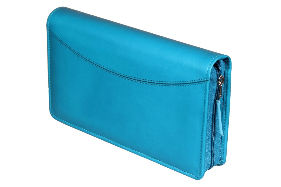 Sukeshcraft Multiple Cheque Book Holder | Original PU Holds Upto 8 Cheque Books, Sea Green