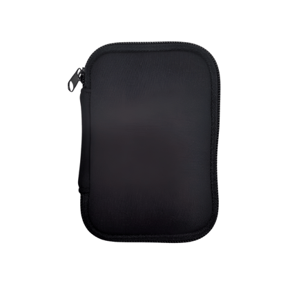 Multipurpose Zipper Protective Neoprene Pouch Compact Storage for USB, Cables, Coins, Cards (Black)