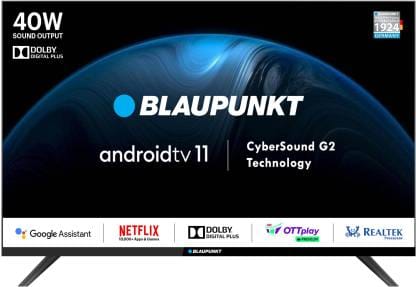 Blaupunkt CyberSound G2 Series 80 cm (32 inch) HD Ready LED Smart Android TV with Dolby Digital Plus & 40 W Sound Output (32CSG7111)