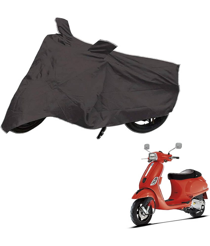 AutoRetail Dust Proof Two Wheeler Polyster Cover for Piaggio Vespa S (Mirror Pocket, Grey Color)