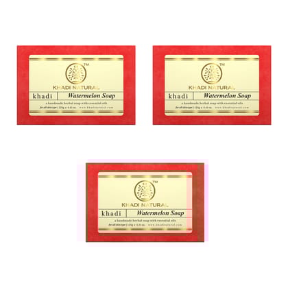 Khadi Natural Herbal Watermelon Soap Combo Pack Of 3 – 125gm Each Khadi Natural Herbal Watermelon Soap Combo Pack Of 3 – 125gm Each