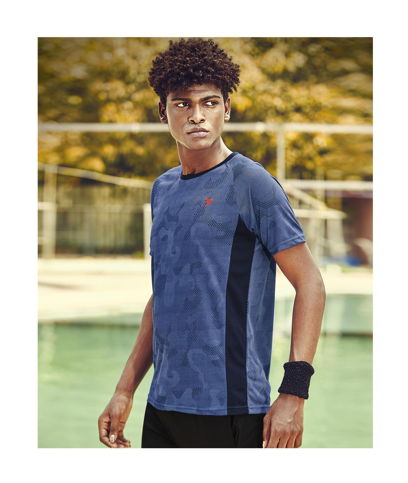 TechnoSport Crew Neck Half Sleeve Dry Fit T Shirt for Men OR-50 (Spanish Blue)-M