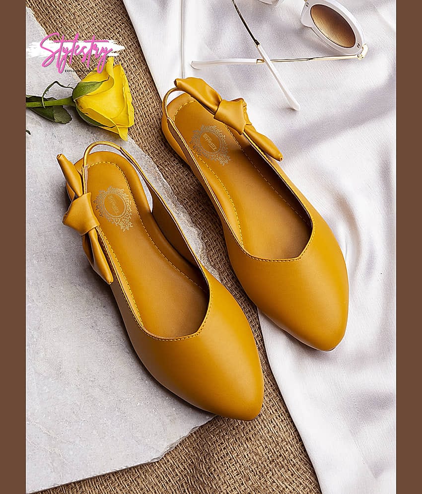 Stylestry Yellow Women's Casual Ballerinas