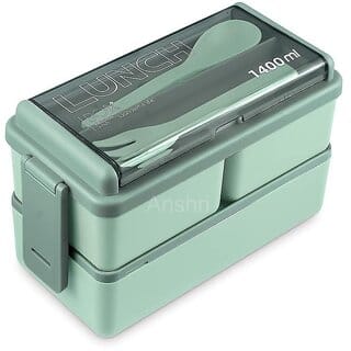 3 Compartment Lunch Box, Tiffin Box for Office MenWomenkids Lunch Box, Microwave Safe Leak Proof  Removable School,Gard