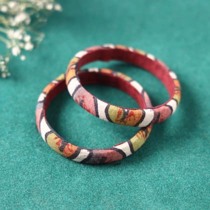 Multicolor Handpainted Kalamkari Bangle Set of 2