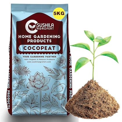 Sushila Agrofert Premium Cocopeat with Vermicompost Added for Plant 5KG Extra Nutrients Added Ready to Use Powder Low EC Neutral PH
