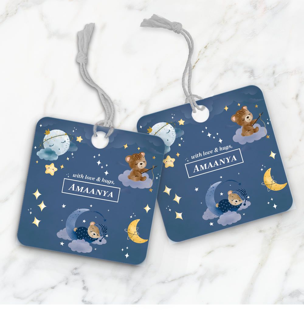 Moonlight Snuggles Gift Tag (kids)-Denim Navy