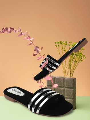 BLINDER silver Slippers Flats 4