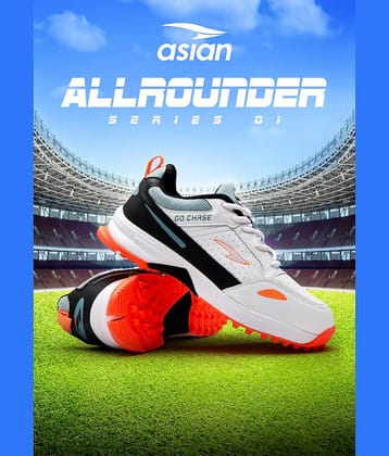 ASIAN ALL-ROUNDER-01 White Cricket Shoes