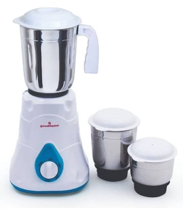 Goodflame Carnival Mixer Grinder 500 Watt 3 Jars Stainless Steel Mixer Grinder(Mixer Grinder,White & Blue)