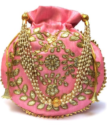 Apratim Baby Pink Silk Handheld