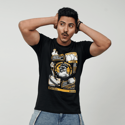 Andaz Apna Apna: Teja’s Poultry Farm Regular Black T-Shirt-S