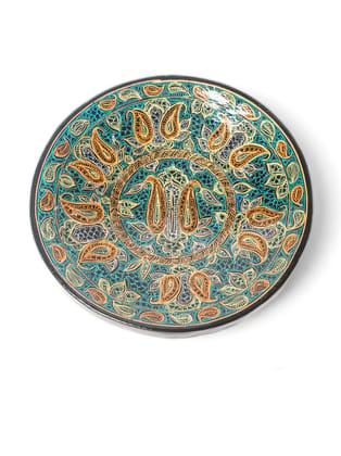 Paper Mache Plate: Paisley Pool