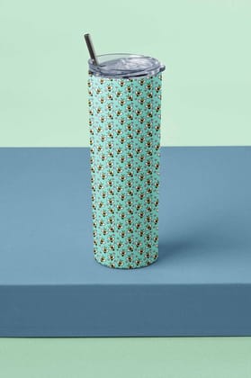 Bee My Honey Skinny Tumbler With Metal Straw