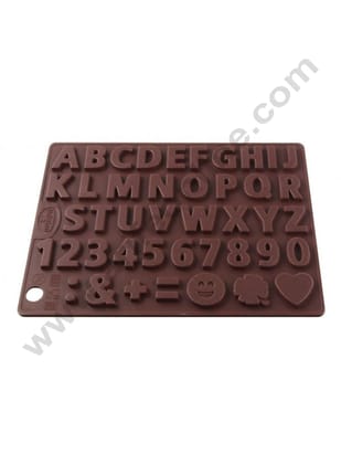 Cake Decor 43 Cavity Alphabet Numbers Shapes Silicone Chocolate Mould