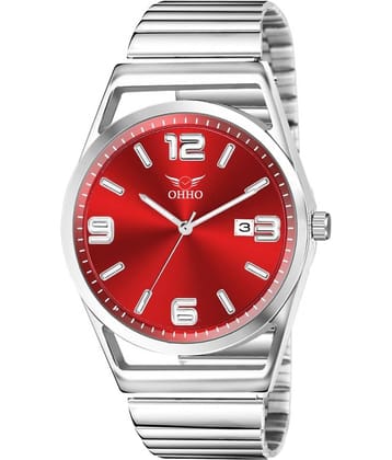 OHHO Silver Stainless Steel Analog Men's Watch