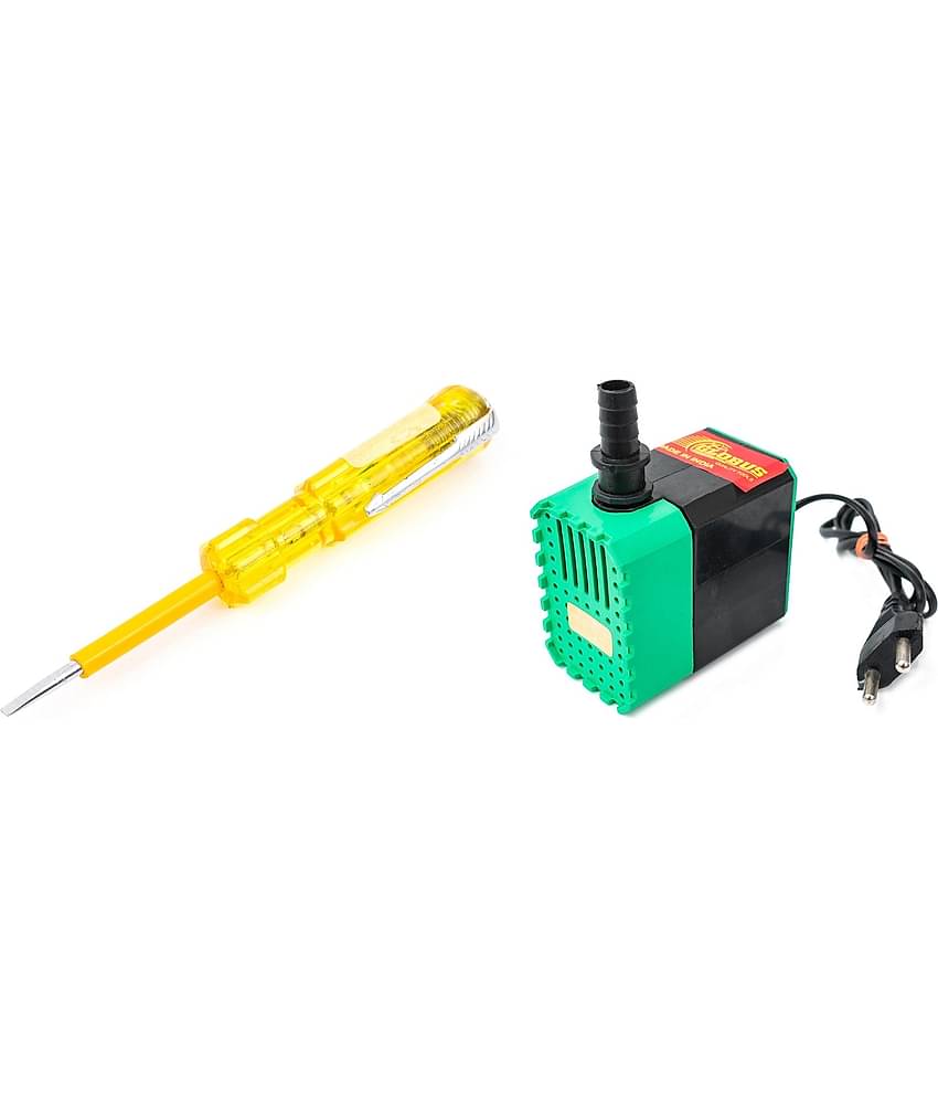 GLOBUS SUBMERSIBLE WATER PUMP 18 WATT GREEN BLACK WITH SOCKET AND LINEMAN TESTER .