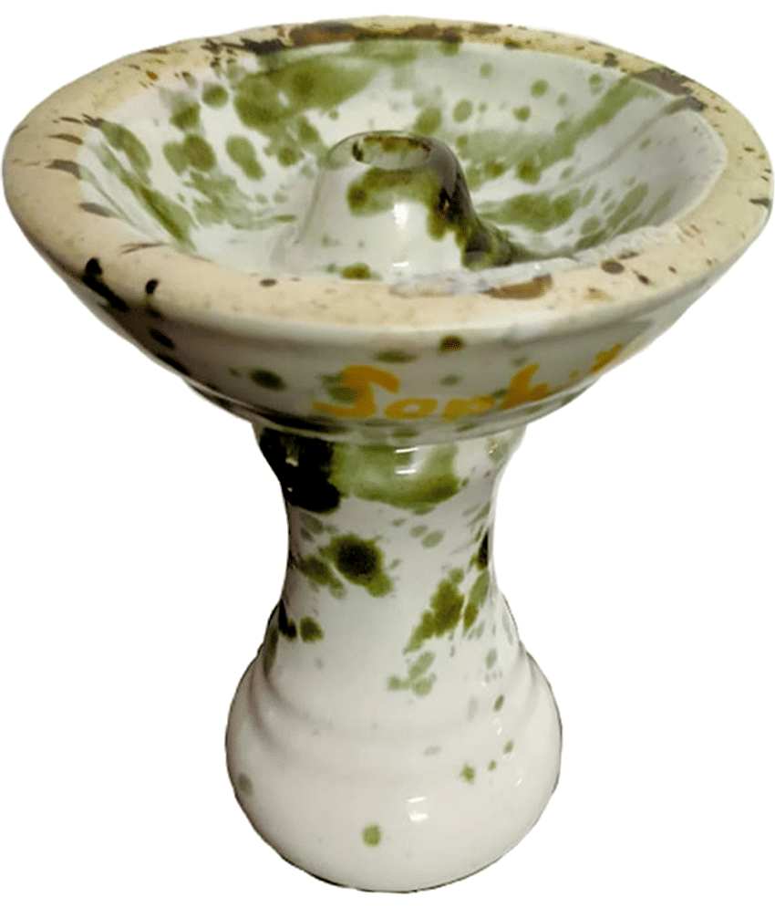 PUFF SMART American Phunnel Ceramic Chillum (White & Green Shade)