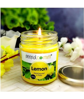 Peepalcomm Yellow Jar Candle - Pack of 1