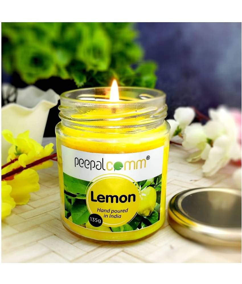 Peepalcomm Yellow Jar Candle - Pack of 1