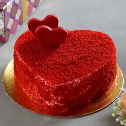 Sweet Red Heart Velvet Cake Eggless 1 Kg