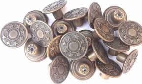 Nawani 20 pic Jeans Button Pack of 20 No Sew Jeans Tack Buttons 17 mm Show Jeans Brass Buttons