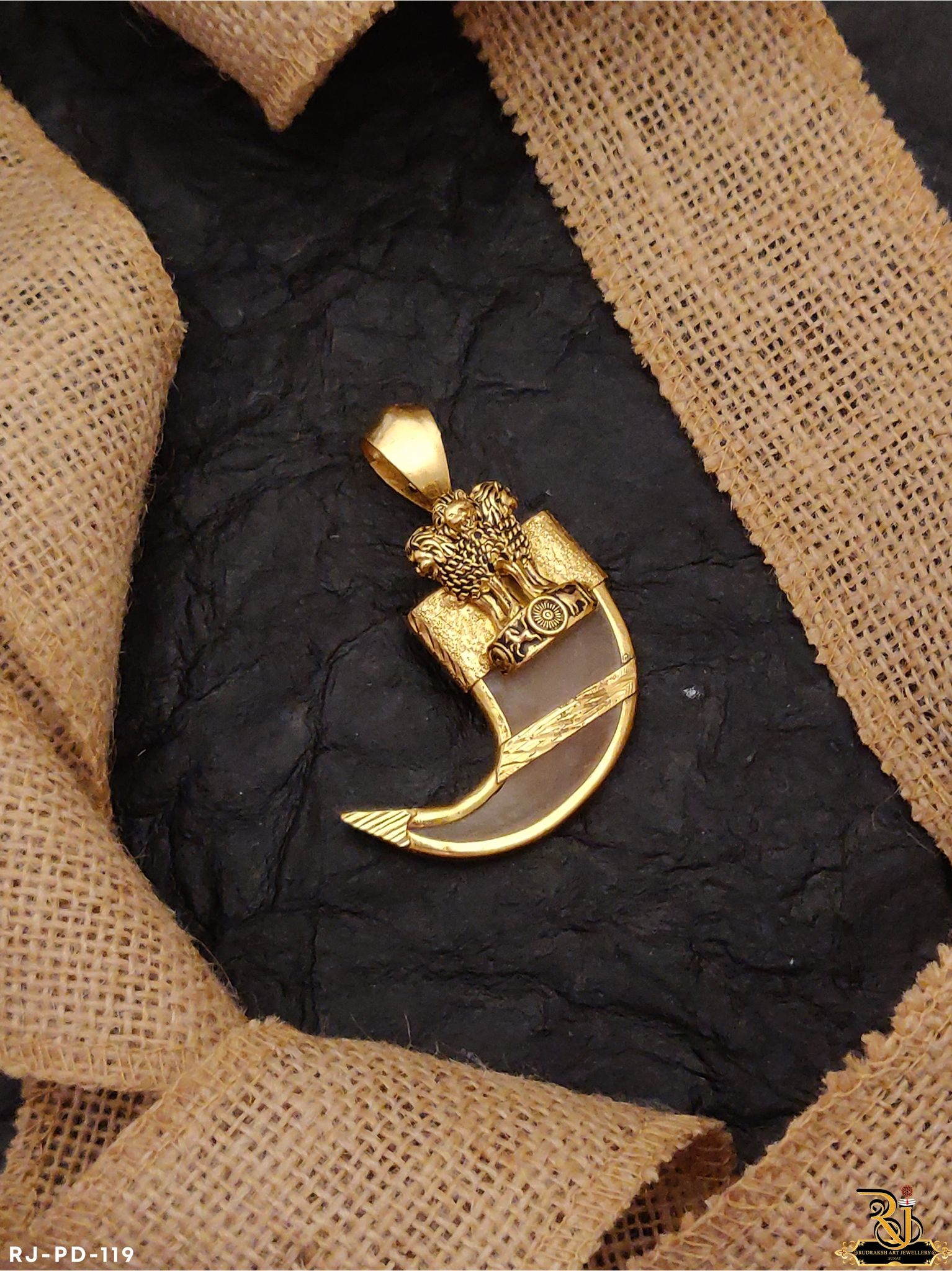 Ashok Logo artificial Artificial Nail Pendant PD-119-gold pleted