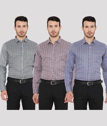 Maharaja Shirt - Multi Polyester Slim Fit Men's Formal Shirt ( Pack of 3 )