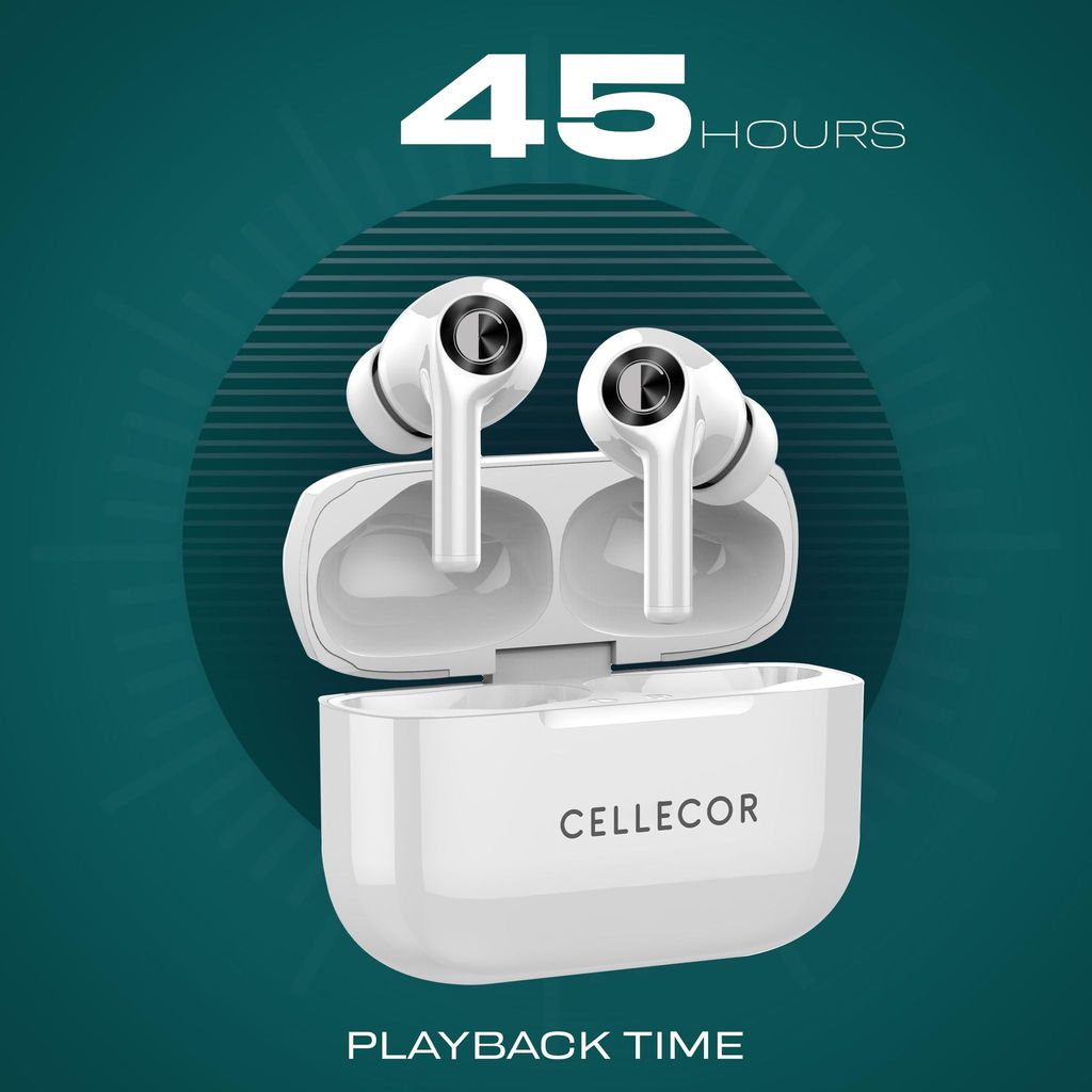 CELLECOR Bropods CB22 Waterproof Earbuds with 45 Hours Playtime| 5.1v Bluetooth | Auto Pairing | 13mm Driver | Voice Assistant | ENC (Green )