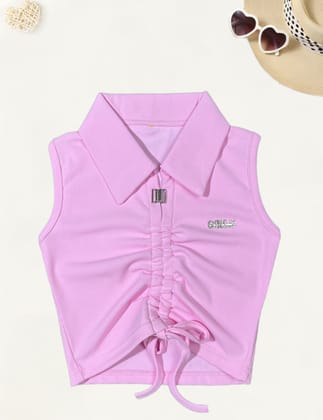 Girls Tank Top [GT-530] [4-12 Year]-7-8Y (Size - 30) / Cotton / Pink