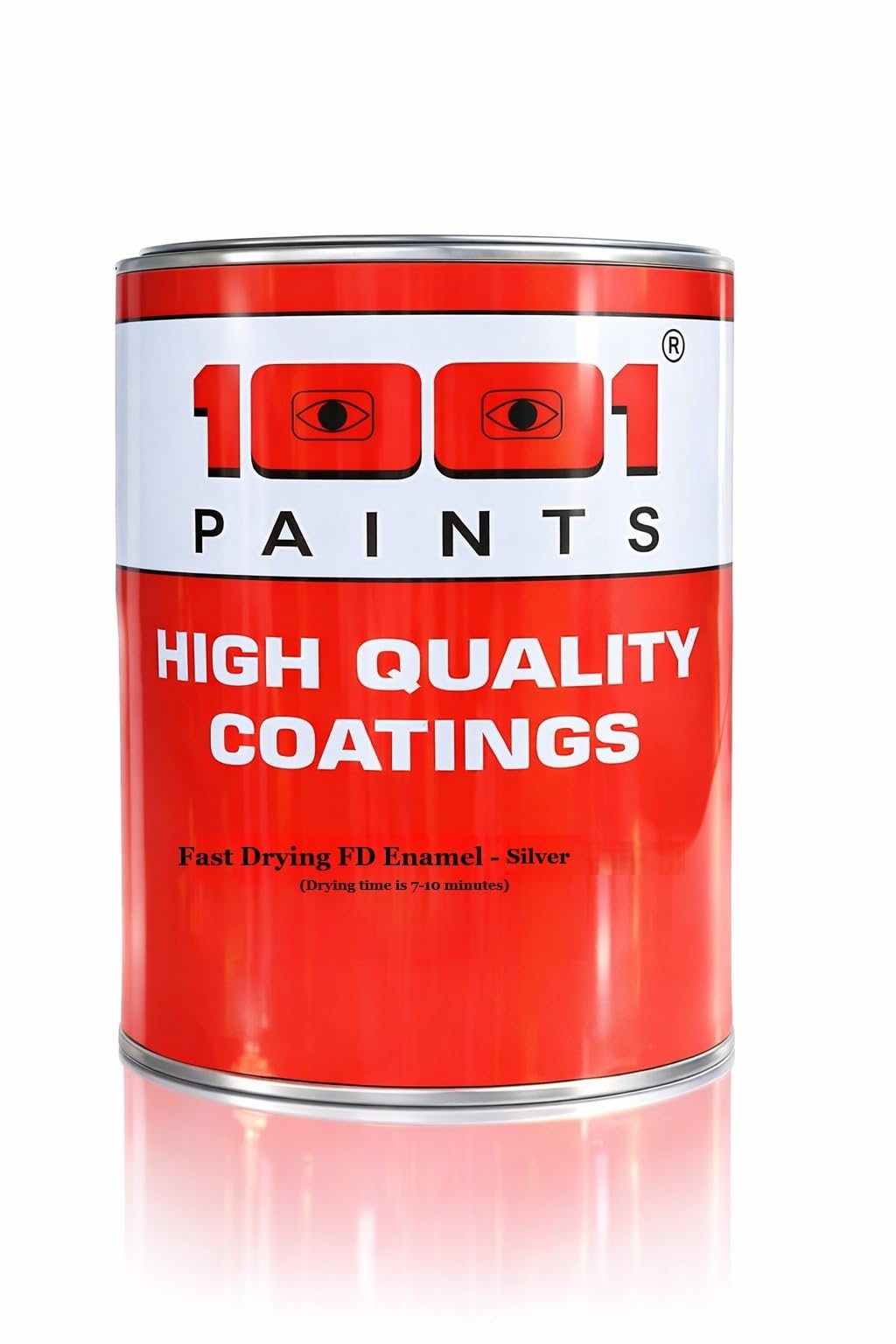1001 Fast Drying FD Enamel Paint  FAST SET ST  7-10 Min Drying  Multi-Surface for Metal, Wood, Non-Metal & Asbestos Finish  High Gloss Industrial Quality - Silver 1 L